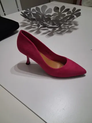 Zapatos de tacón rosa fucsia desde la talla 35 a l