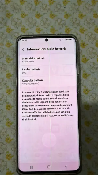 Samsung S20+ 5G Nero con 2 linee verticali display