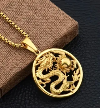 Colgante Dragón Chapado Oro 18k