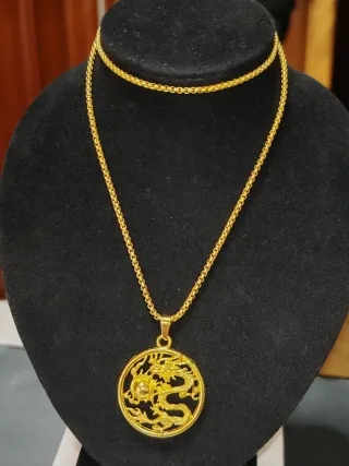 Colgante Dragón Chapado Oro 18k