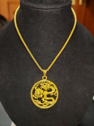 Colgante Dragón Chapado Oro 18k