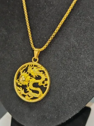 Colgante Dragón Chapado Oro 18k