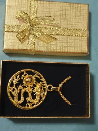Colgante Dragón Chapado Oro 18k