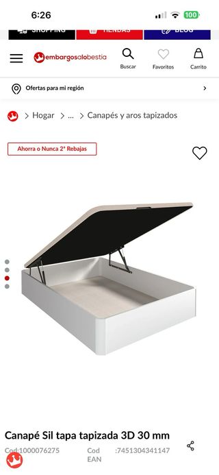 Canapé Sil 135x190 Blanco