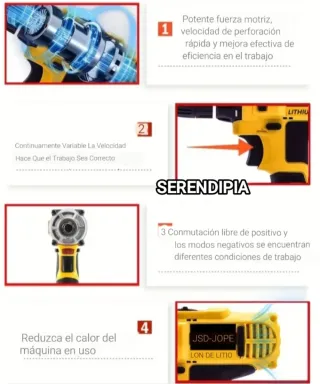 2 TALADROS COMPLETOS CON 2 BATERÍAS CADA UNO.