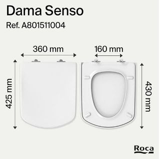 Tapa Asiento WC Dama Senso Compacto Blanca
