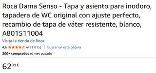 Tapa Asiento WC Dama Senso Compacto Blanca