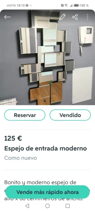 Espejo recibidor moderno cristal y madera