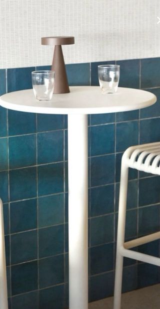 Mesa alta redonda metal blanca 60cm