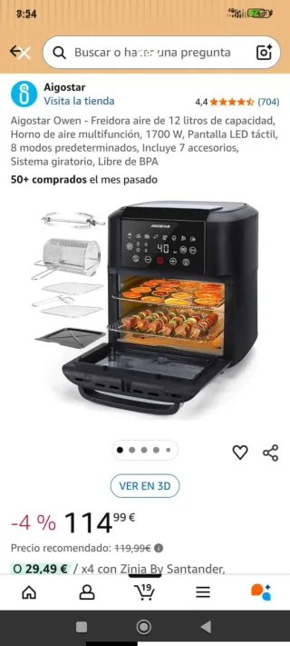 Freidora de aire Aigostar Owen 12L sin estrenar