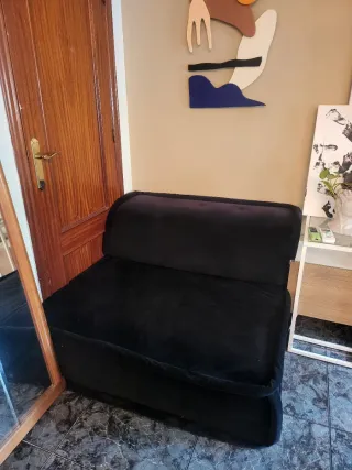 OFERTA! Sofá 2 plazas terciopelo negro. DOS PIEZA.