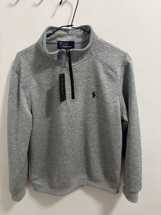 Jersey Polo Ralph Lauren Gris Media Cremallera