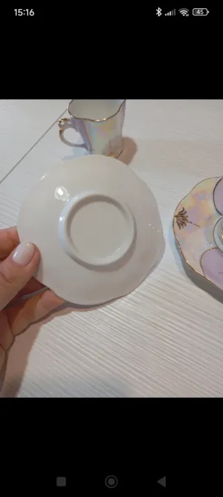 Set 2 Tazzine Caffè Vintage Bordo Oro