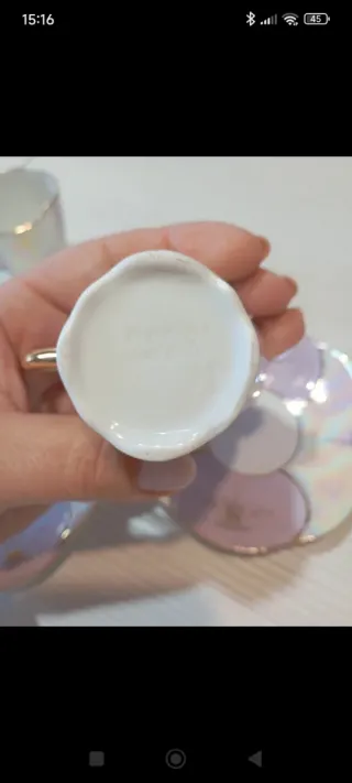 Set 2 Tazzine Caffè Vintage Bordo Oro