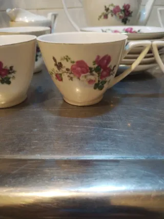 Juego té/café porcelana china vintage años 70