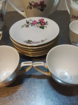 Juego té/café porcelana china vintage años 70