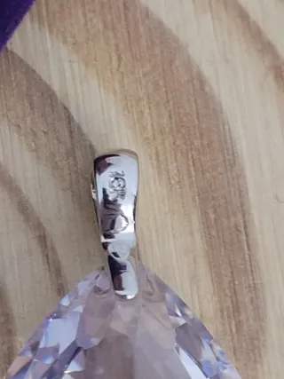 Colgante Oro Blanco Circonita Tallada