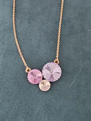 Colgante plata rosa y circonitas moradas