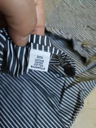 Camicia uomo a righe grigie e bianche