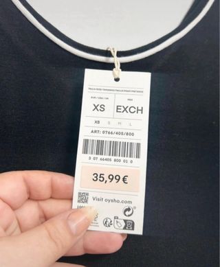 Vestido largo Oysho negro talla XS