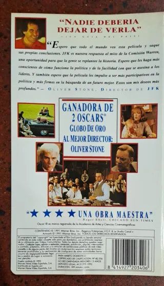 Película JFK en VHS - Oliver Stone