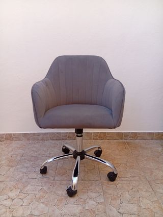 Silla de estudio/tocador gris terciopelo