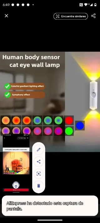 Lámpara LED efecto atardecer multicolor