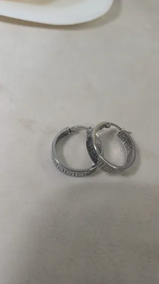 Pendientes Aro Acero Quirúrgico Diseño Greco 2.5cm