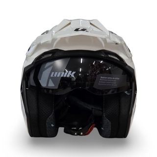 Casco Moto Trial Unik Blanco Brillo