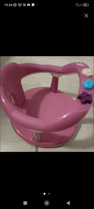 Silla de baño para bebé rosa
