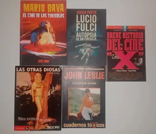 Lote 5 libros cine: Mario Bava, Fulci, John Leslie