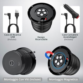 Luce di Emergenza LED 72, IP65, Base Magnetica