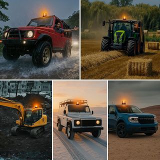 Luce di Emergenza LED 72, IP65, Base Magnetica