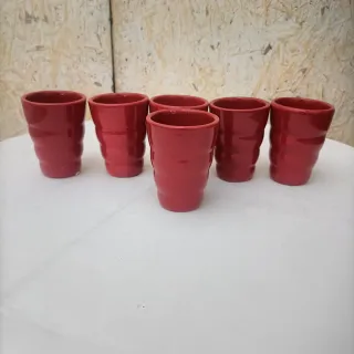 Set 6 Mini Vasi Ceramica Rossi