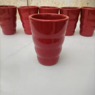 Set 6 Mini Vasi Ceramica Rossi