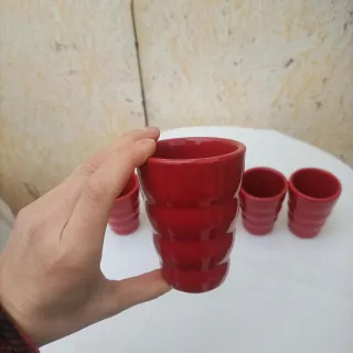 Set 6 Mini Vasi Ceramica Rossi