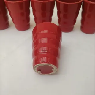 Set 6 Mini Vasi Ceramica Rossi