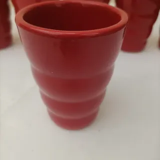 Set 6 Mini Vasi Ceramica Rossi