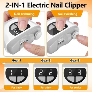 Cortauñas Eléctrico 3 en 1 Pulidor LED USB