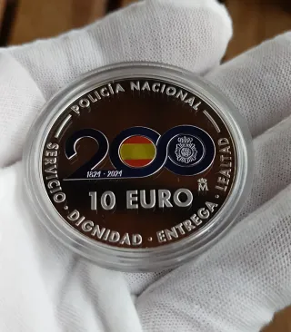 Moneda 10€ Plata España 2024 Policía Nacional
