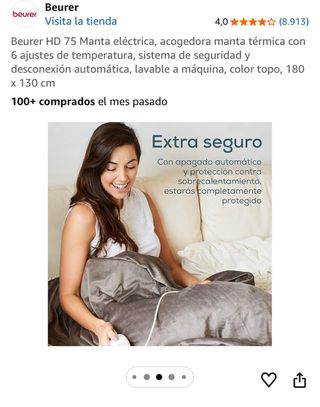 Manta Eléctrica Beurer HD 75