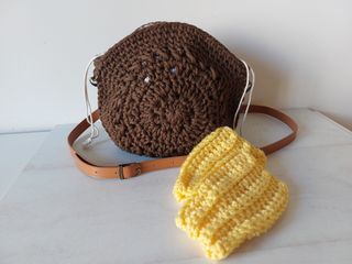 Mitones de crochet amarillos nuevos