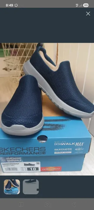 Zapatillas Skechers Go Walk Max Azul/Gris Talla 43