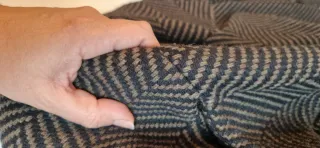 Abrigo Zara negro y verde