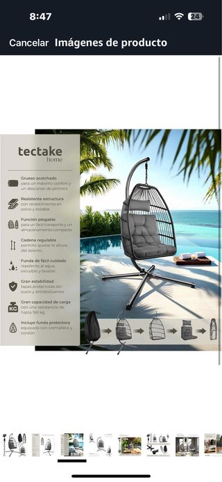 Nuovo dondolo a sedia per giardino all'aperto