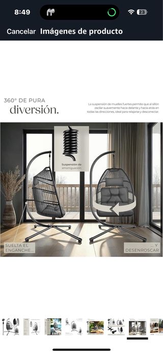 Nuovo dondolo a sedia per giardino all'aperto