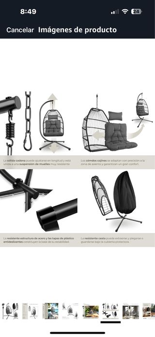 Nuovo dondolo a sedia per giardino all'aperto