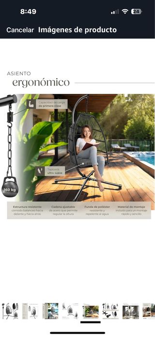 Nuovo dondolo a sedia per giardino all'aperto