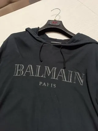 Felpa con cappuccio Balmain uomo nera