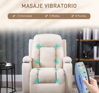 Sillón Relax Masaje Reclinable Beige